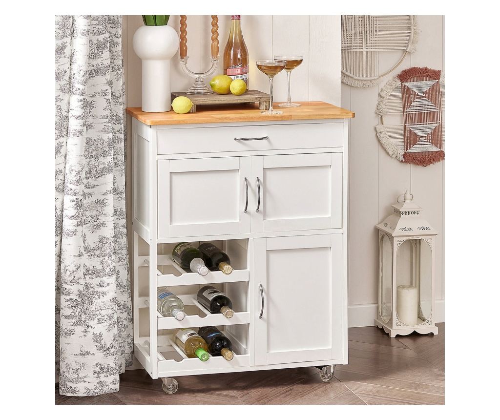 SoBuy βοηθητικά έπιπλα κουζίνασ, τροχήλατο καρότσι κουζίνασ, καρότσι κουζίνας σε ρόδες FKW45-WN - 3