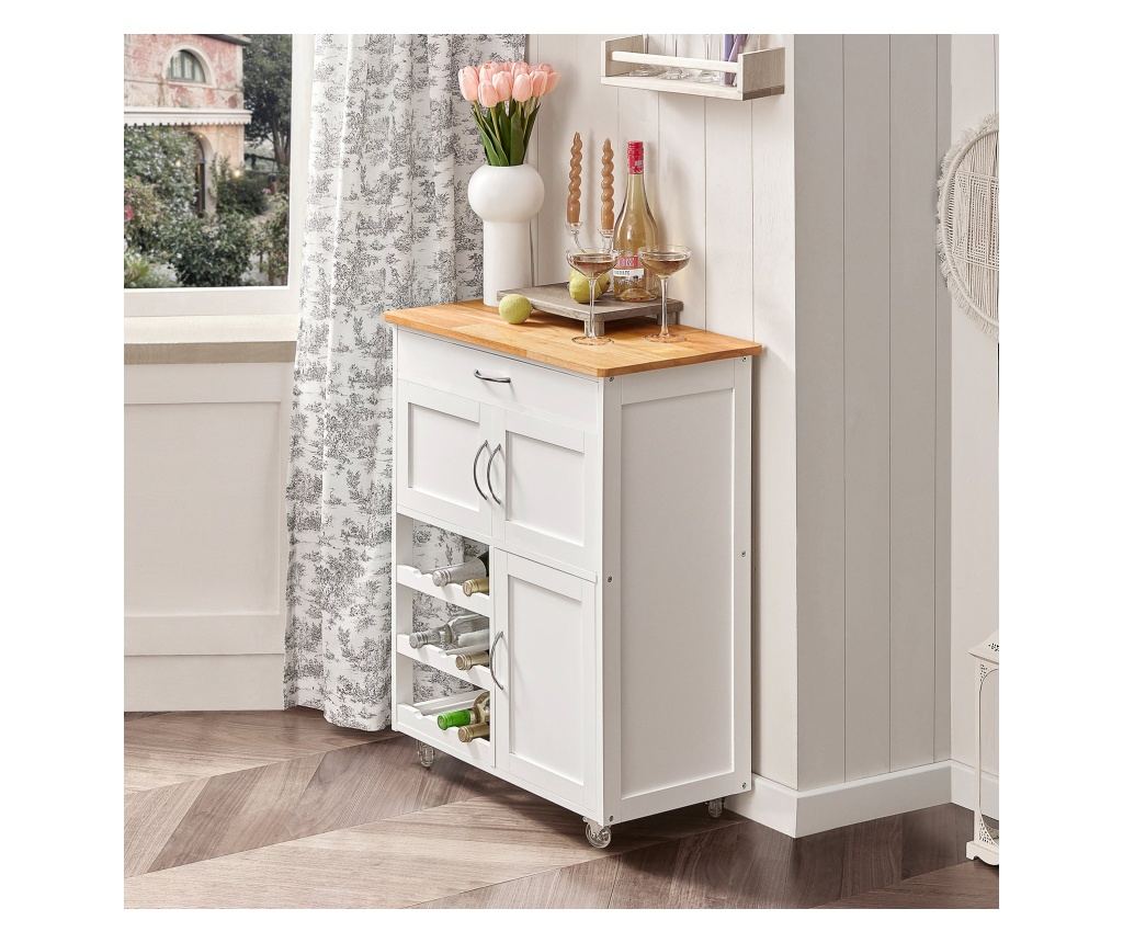 SoBuy βοηθητικά έπιπλα κουζίνασ, τροχήλατο καρότσι κουζίνασ, καρότσι κουζίνας σε ρόδες FKW45-WN - 4