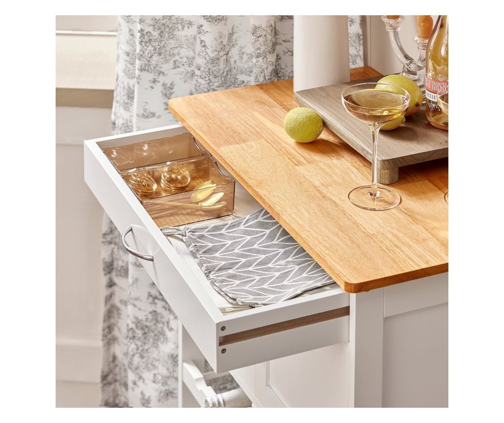 SoBuy βοηθητικά έπιπλα κουζίνασ, τροχήλατο καρότσι κουζίνασ, καρότσι κουζίνας σε ρόδες FKW45-WN - 8