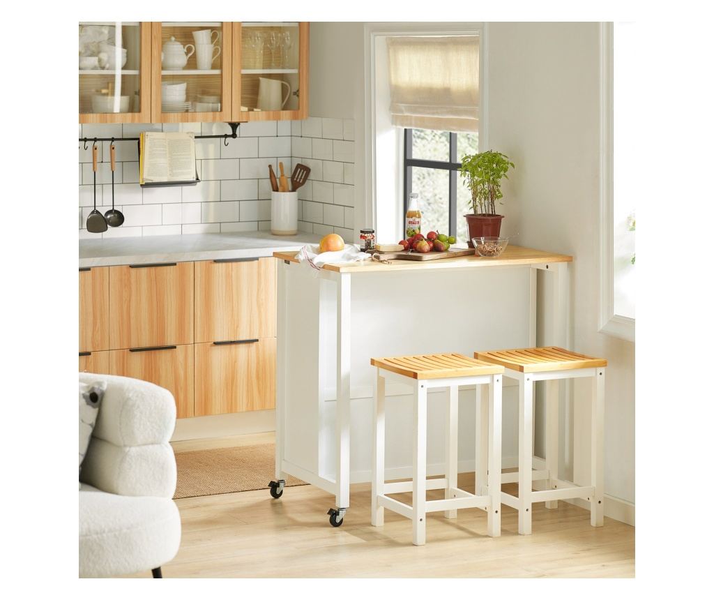 SoBuy kuhinjski voziček, kuhinjski voziček na kolesih, kuhinjsko omarico FKW74-WN - 3