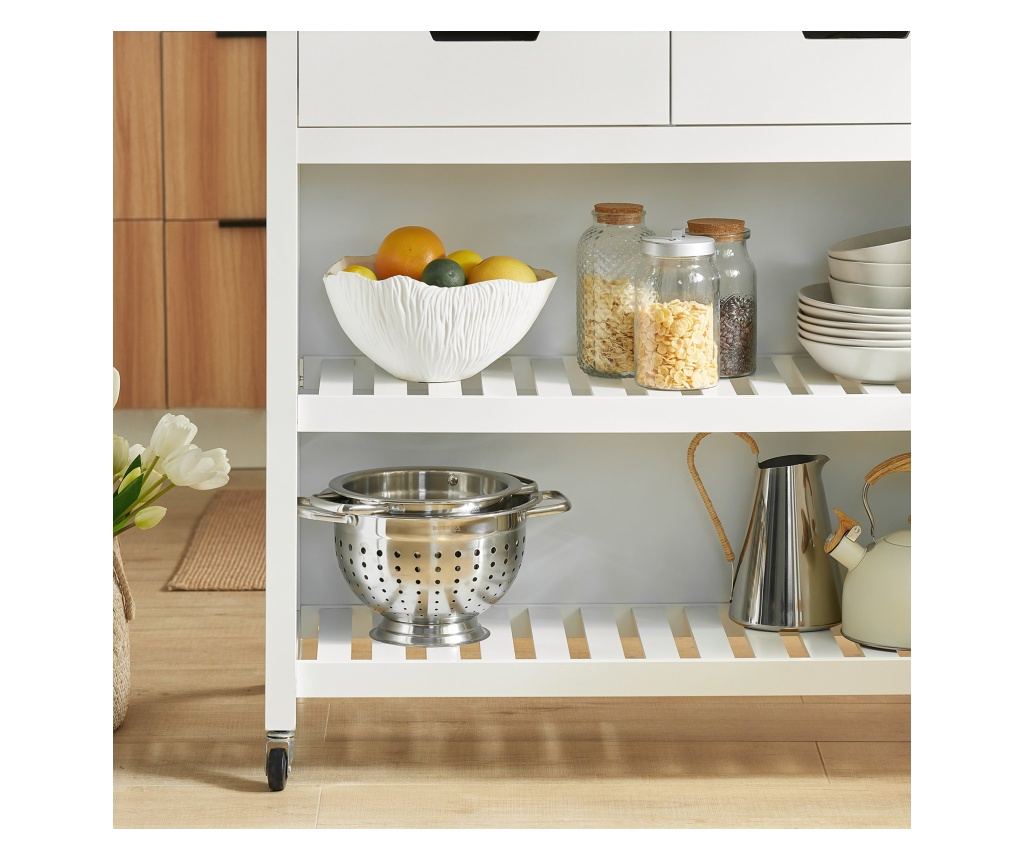SoBuy kuhinjski voziček, kuhinjski voziček na kolesih, kuhinjsko omarico FKW74-WN - 5