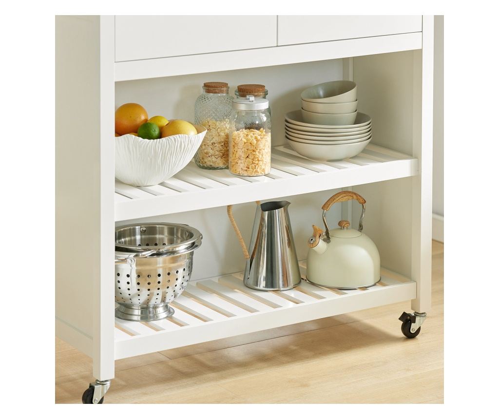 SoBuy kuhinjski voziček, kuhinjski voziček na kolesih, kuhinjsko omarico FKW74-WN - 7