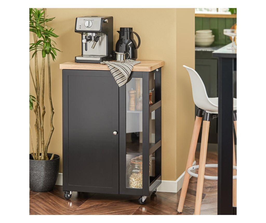 SoBuy kuhinjski voziček, kuhinjski voziček na kolesih, kuhinjsko omarico FKW75-SCH - 3