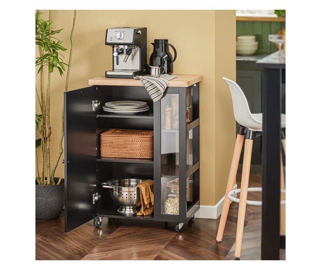SoBuy kuhinjski voziček, kuhinjski voziček na kolesih, kuhinjsko omarico FKW75-SCH - 5