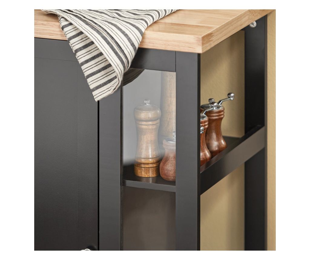 SoBuy kuhinjski voziček, kuhinjski voziček na kolesih, kuhinjsko omarico FKW75-SCH - 6