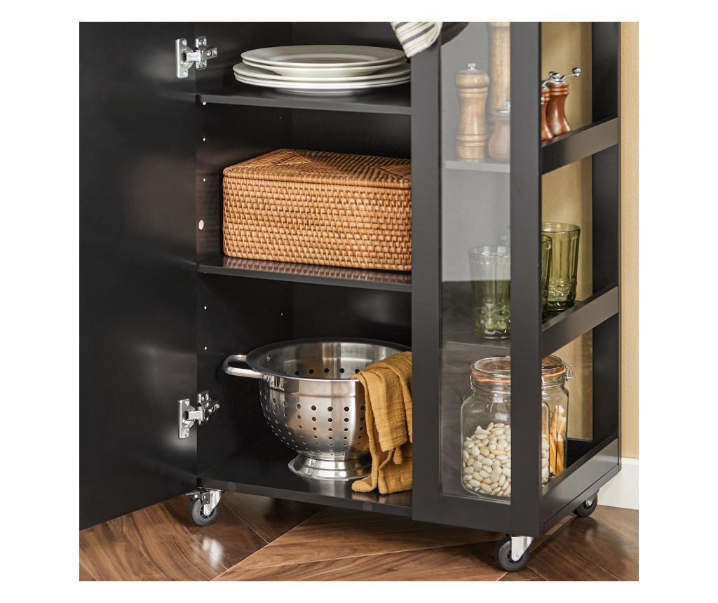 SoBuy kuhinjski voziček, kuhinjski voziček na kolesih, kuhinjsko omarico FKW75-SCH - 8