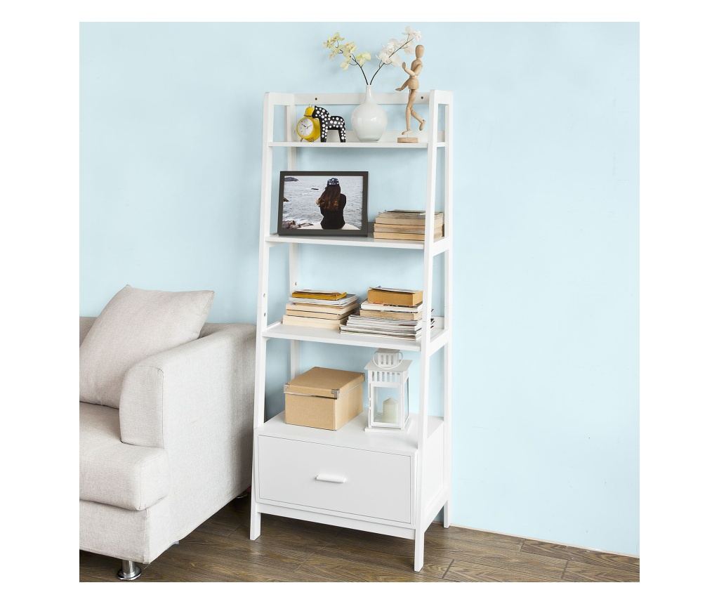 SoBuy kis íróasztal, íróasztal, fiókos íróasztal FRG116-W - 8