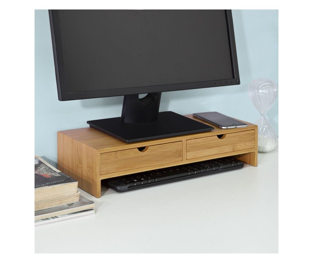 SoBuy monitor állvány fiókkal, support ecran pc, asztali monitor emelő FRG198-N - 3