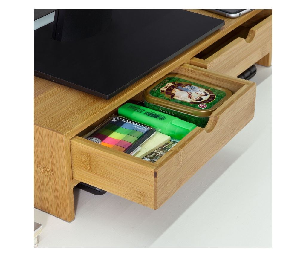 SoBuy monitor állvány fiókkal, support ecran pc, asztali monitor emelő FRG198-N - 4