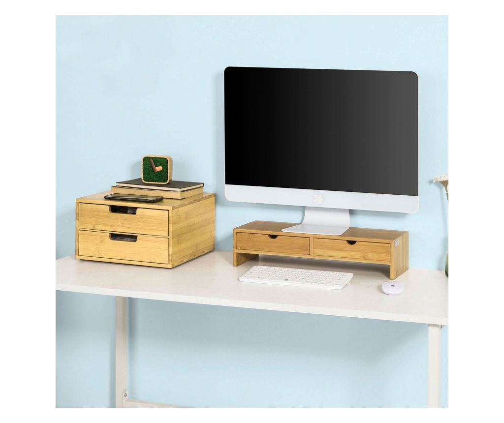 SoBuy monitor állvány fiókkal, support ecran pc, asztali monitor emelő FRG198-N - 8