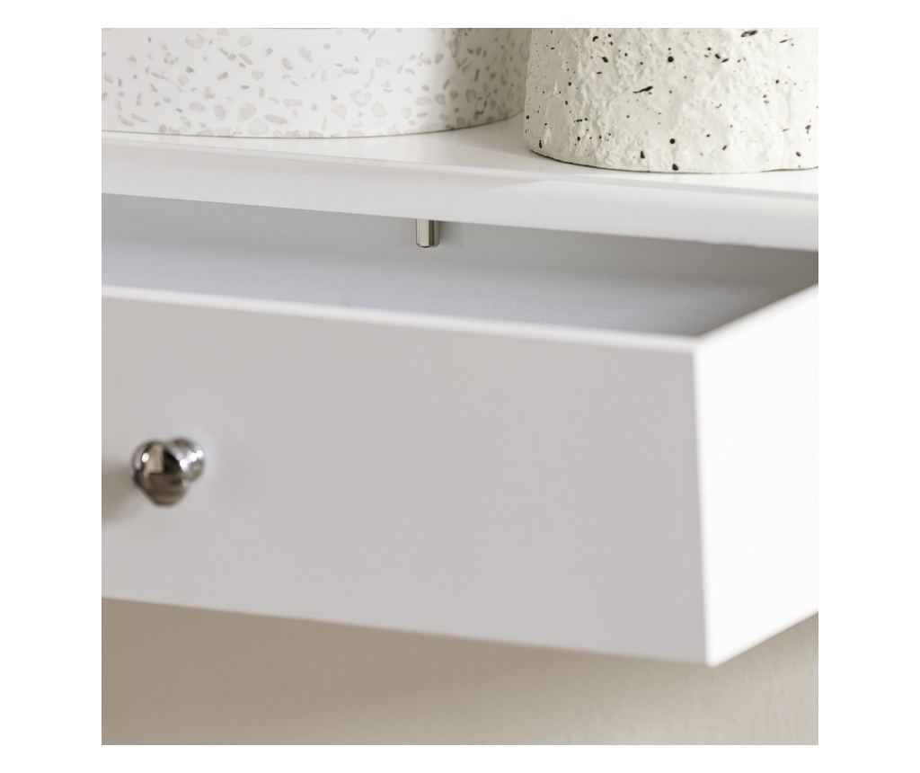 SoBuy stenska polica s predalom, viseči predal, polica s predalom FRG43-L-W - 7