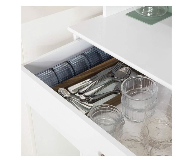 SoBuy FSB26-W Kuchyňská skříňka Kuchyňská police Příborník Boční skříňka Bílá 90x148x40cm