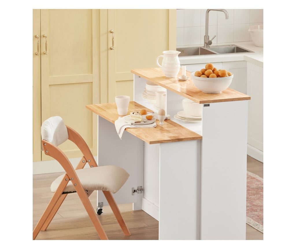 SoBuy βοηθητικά έπιπλα κουζίνασ, υπουργικό συμβούλιο με τροχούς, ραφια για φουρνο μικροκυματων FSB36-WN - 7