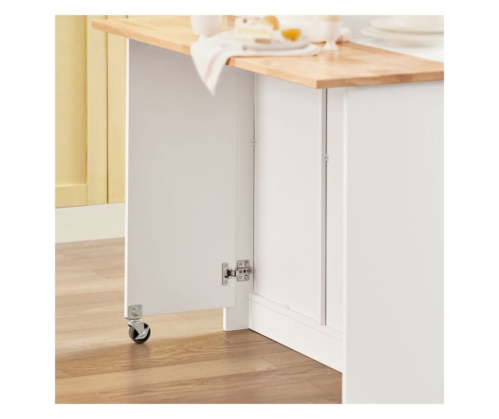 SoBuy βοηθητικά έπιπλα κουζίνασ, υπουργικό συμβούλιο με τροχούς, ραφια για φουρνο μικροκυματων FSB36-WN - 9