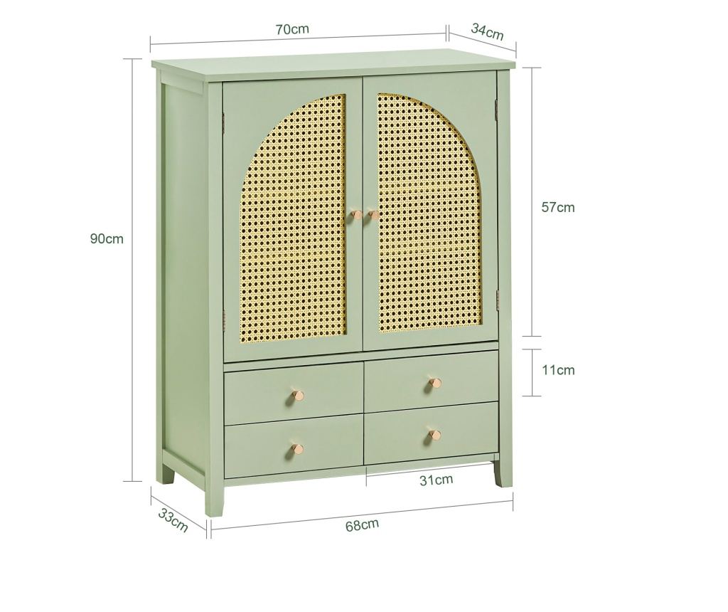 SoBuy komoda, vhodno pohištvo, bočna omara FSB72-GR - 2