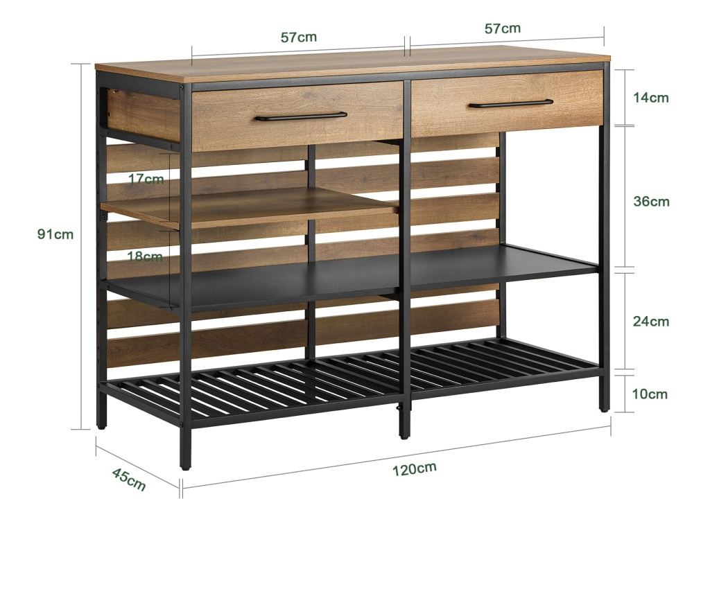 SoBuy βοηθητικά έπιπλα κουζίνασ, υπουργικό συμβούλιο με τροχούς, ραφια για φουρνο μικροκυματων FSB85-PF - 4