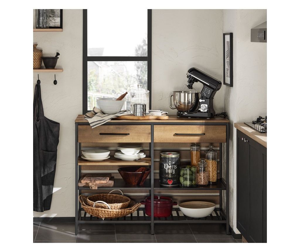 SoBuy βοηθητικά έπιπλα κουζίνασ, υπουργικό συμβούλιο με τροχούς, ραφια για φουρνο μικροκυματων FSB85-PF - 5