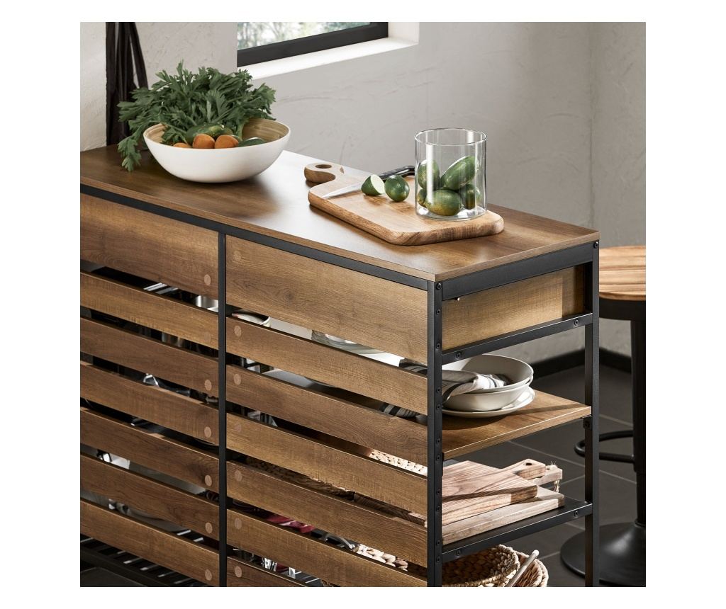 SoBuy βοηθητικά έπιπλα κουζίνασ, υπουργικό συμβούλιο με τροχούς, ραφια για φουρνο μικροκυματων FSB85-PF - 10