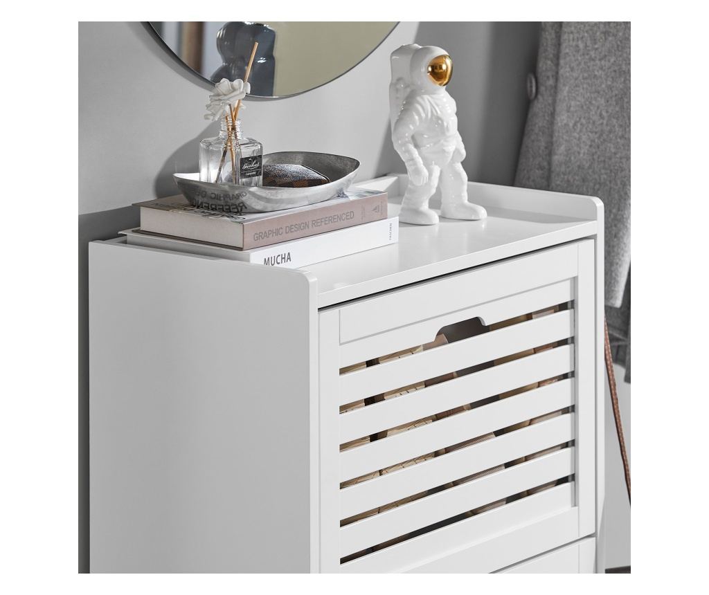 SoBuy dulap îngust pentru pantofi, dulap pentru încălțăminte, dulap pentru pantofi FSR108-W - 4