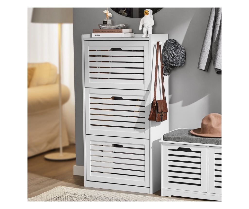 SoBuy dulap îngust pentru pantofi, dulap pentru încălțăminte, dulap pentru pantofi FSR108-W - 5