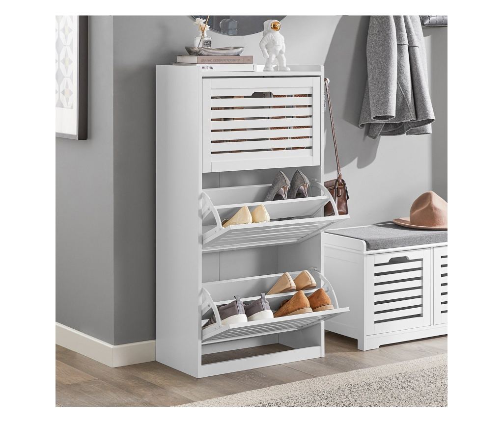 SoBuy dulap îngust pentru pantofi, dulap pentru încălțăminte, dulap pentru pantofi FSR108-W - 6