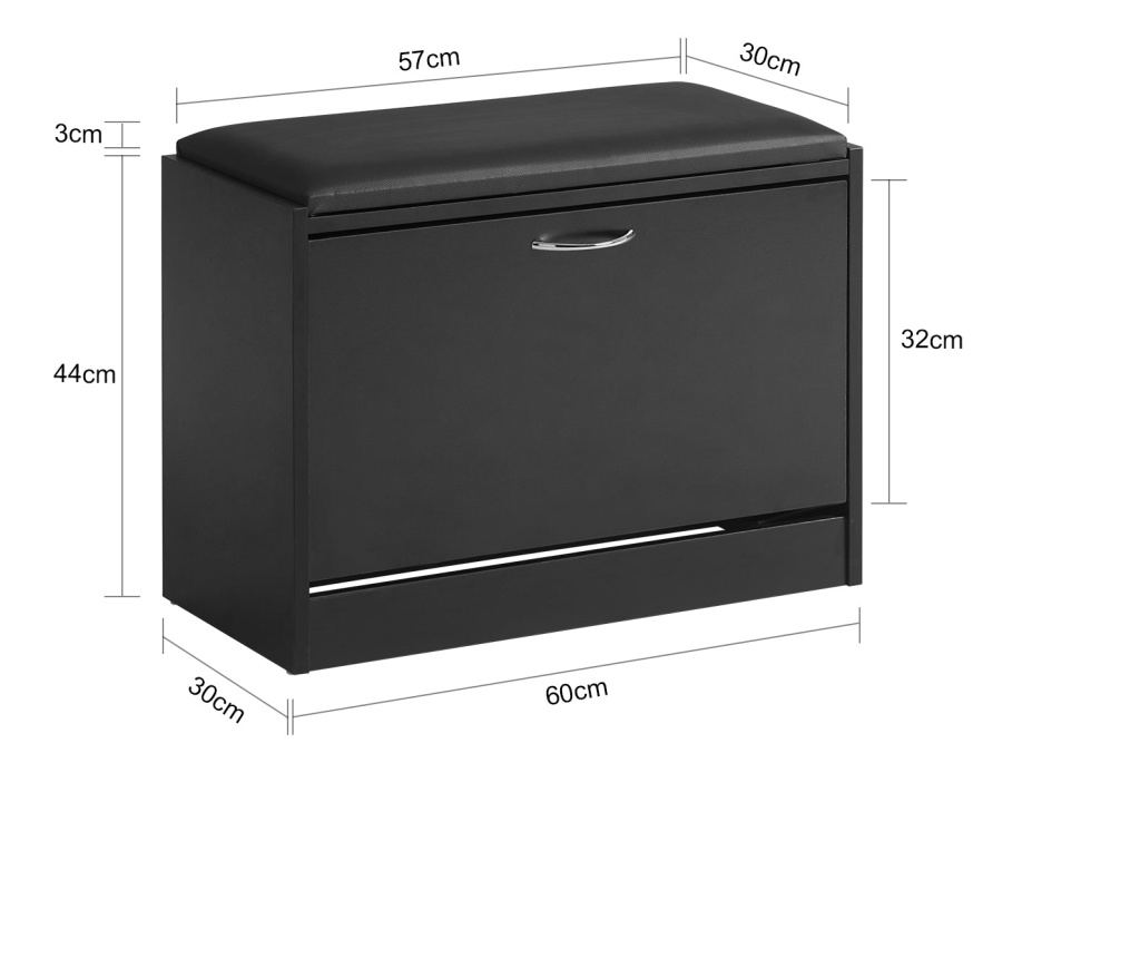 SoBuy FSR16-SCH Lavice na boty Stojan na boty Sklápěč bot 60x47x30cm - 2