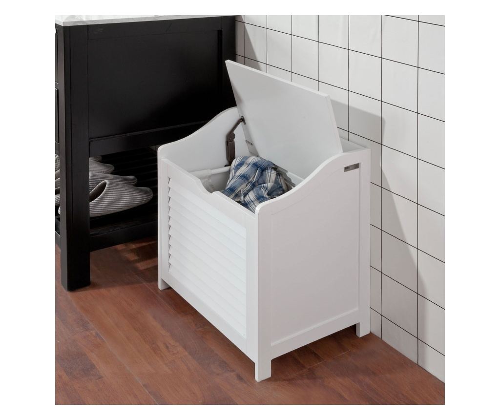 SoBuy FSR40-W Prádelní truhla Lavice na prádlo Koš na prádlo Bílá 50x53x35cm - 3