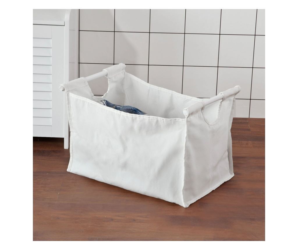 SoBuy FSR40-W Prádelní truhla Lavice na prádlo Koš na prádlo Bílá 50x53x35cm - 6