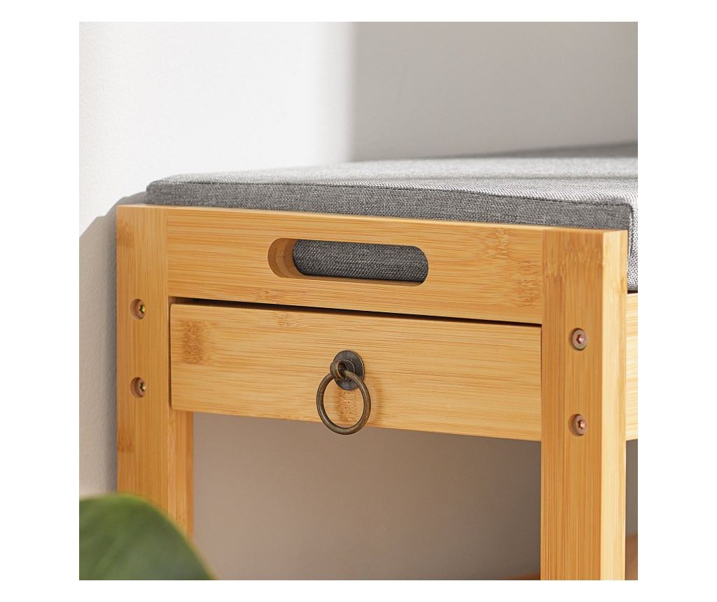 SoBuy Bänk med skoförvaring och 1 lådor Skobänk med dyna FSR49-N - 6