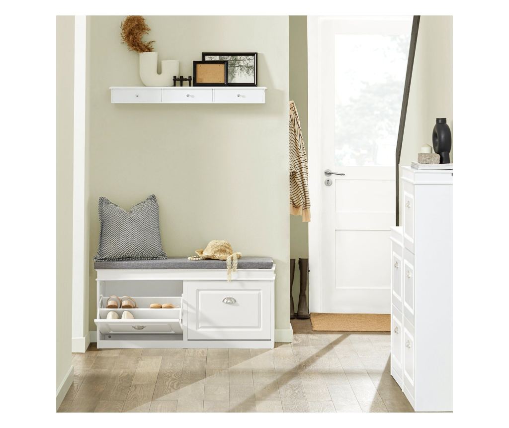 FSR64-W Lavice se sedákem Lavice na boty Bílá 104x52x24cm - 4