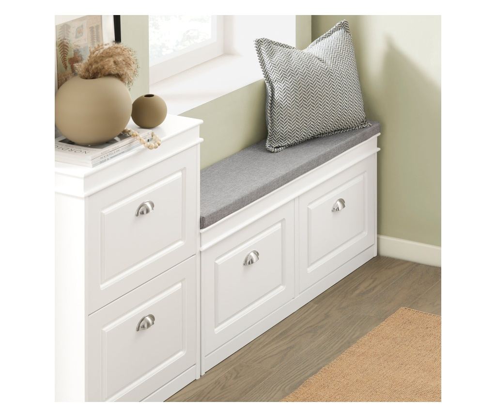 FSR64-W Lavice se sedákem Lavice na boty Bílá 104x52x24cm - 5