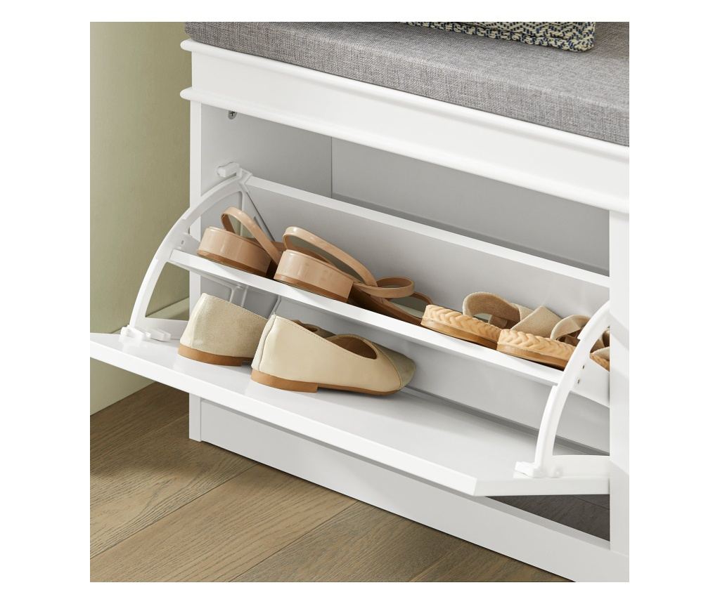 FSR64-W Lavice se sedákem Lavice na boty Bílá 104x52x24cm - 8