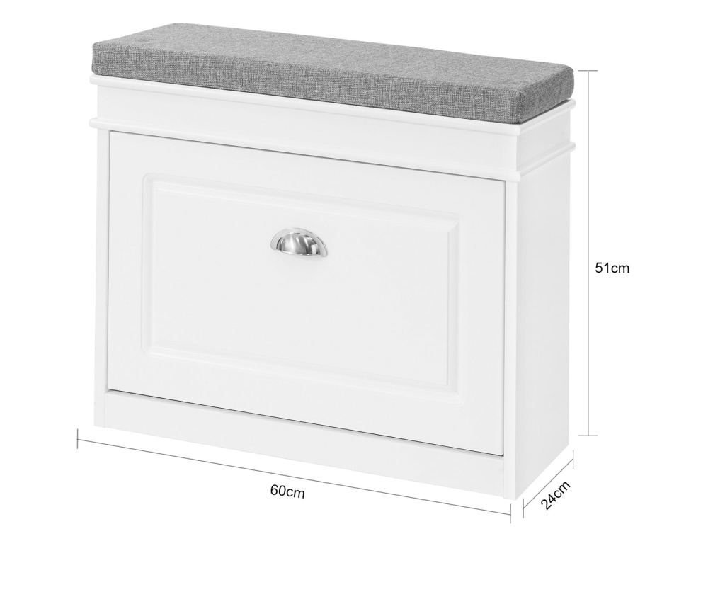 SoBuy klupa za cipele, klupa za skladištenje, klupa za uskladištenje FSR82-K-W - 2