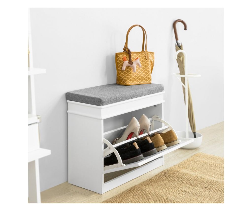 SoBuy klupa za cipele, klupa za skladištenje, klupa za uskladištenje FSR82-K-W - 3