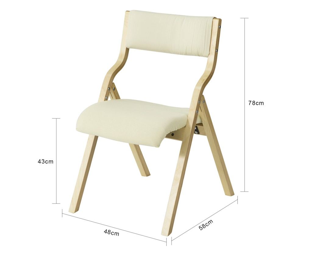 SoBuy hopfällbar stol köksstol med vadderad sittyta och ryggstöd FST40-W - 2