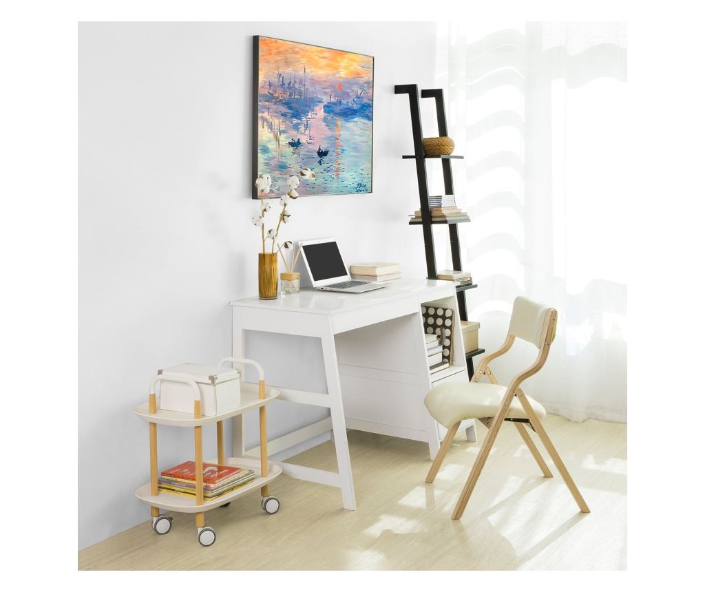 SoBuy hopfällbar stol köksstol med vadderad sittyta och ryggstöd FST40-W - 3