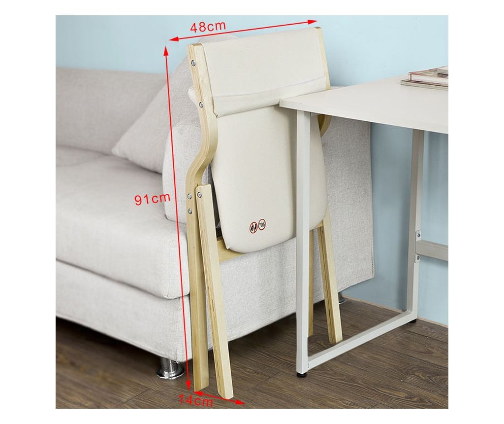 SoBuy hopfällbar stol köksstol med vadderad sittyta och ryggstöd FST40-W - 4