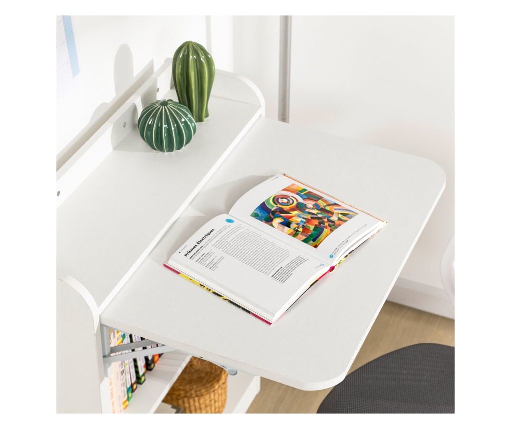 SoBuy πτυσσόμενο τραπέζι, γραφειο υπολογιστη, γραφειο με συρταρια FWT92-W - 8