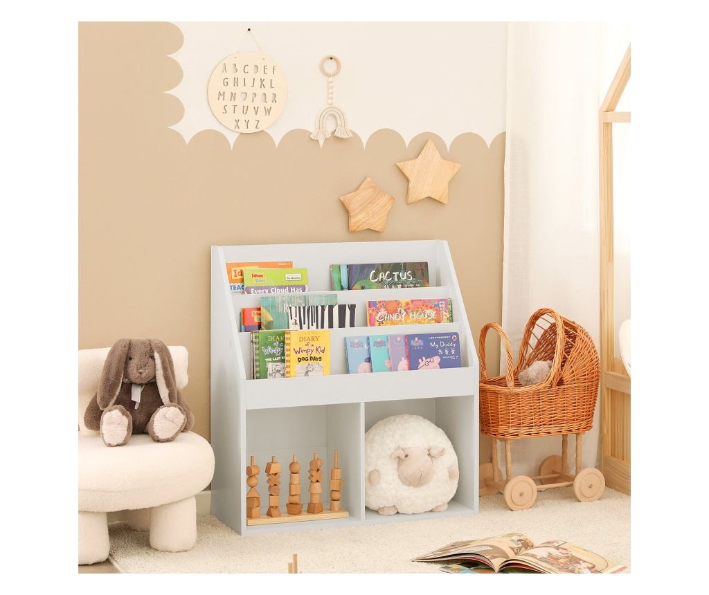 SoBuy Bogreol za djecu, dječja garderoba, Dječja garderoba s klupom KMB01-W - 3