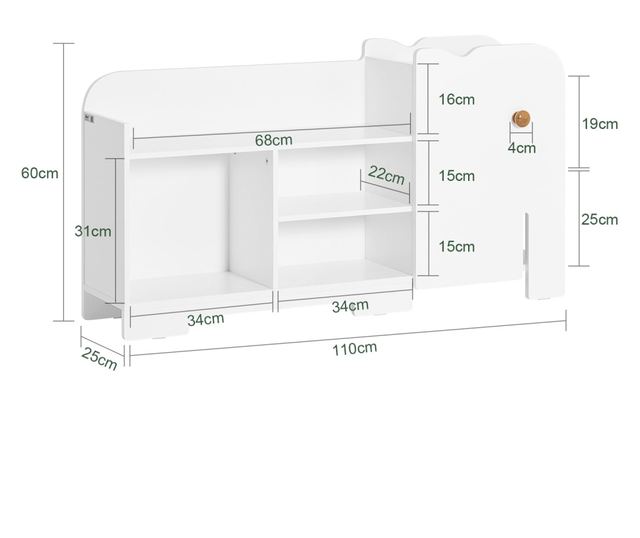 SoBuy Bogreol za djecu, dječja garderoba, Dječja garderoba s klupom KMB62-W