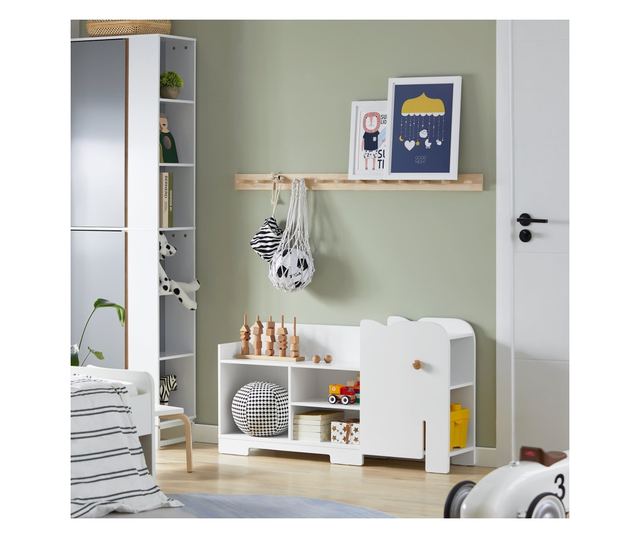 SoBuy Bogreol za djecu, dječja garderoba, Dječja garderoba s klupom KMB62-W