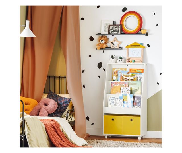 SoBuy Bogreol za djecu, dječja garderoba, Dječja garderoba s klupom KMB69-W