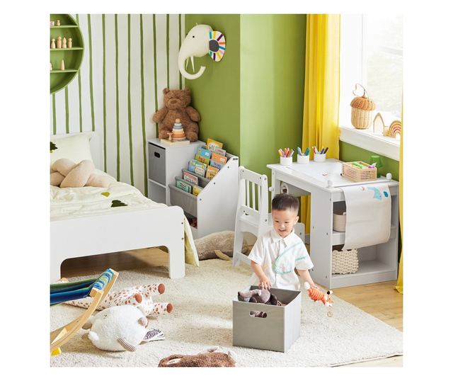 SoBuy Bogreol za djecu, dječja garderoba, Dječja garderoba s klupom KMB76-W