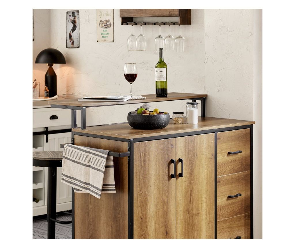 SoBuy ilot central cuisine, kuhinjski otok, kuhinjski otok na kolesih KNL02-PF - 4