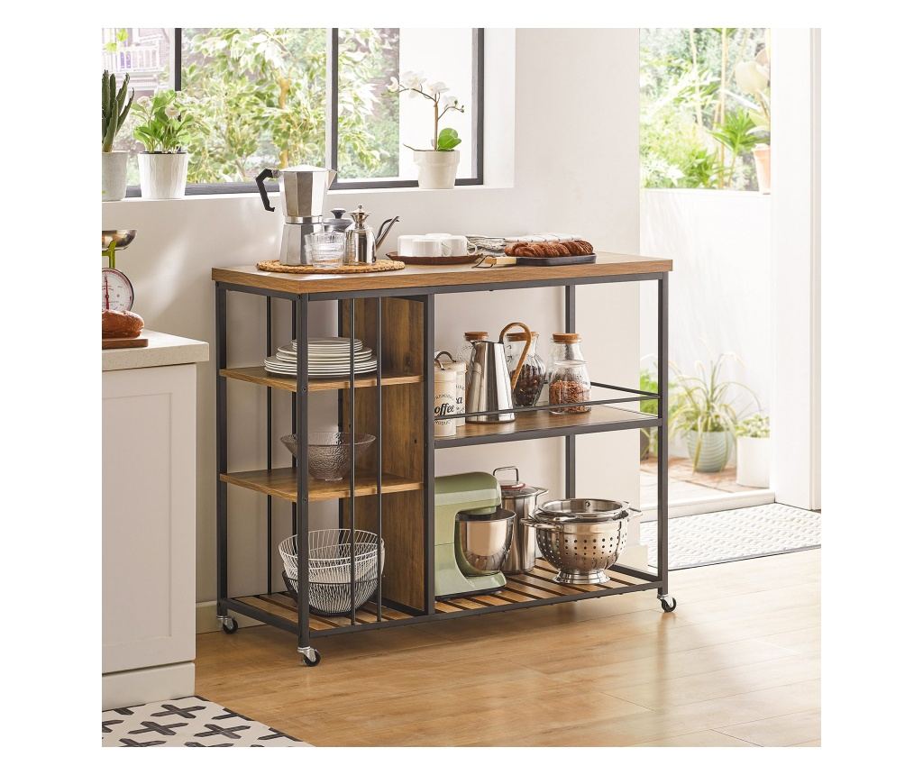 SoBuy βοηθητικά έπιπλα κουζίνασ, τροχήλατο καρότσι κουζίνασ, καρότσι κουζίνας σε ρόδες SVW18-F - 4