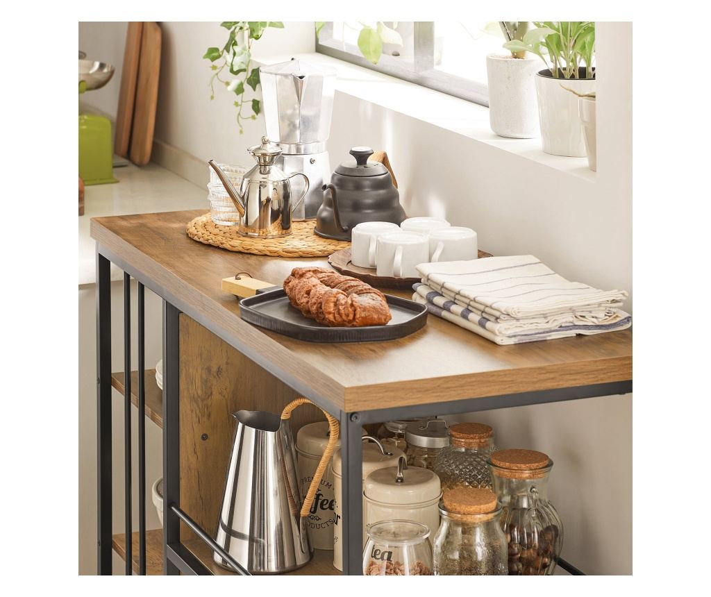 SoBuy βοηθητικά έπιπλα κουζίνασ, τροχήλατο καρότσι κουζίνασ, καρότσι κουζίνας σε ρόδες SVW18-F - 5