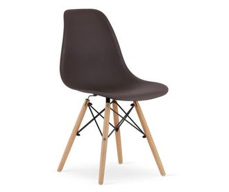 Scaun stil scandinav, Mercaton, Osaka, PP, lemn, cafeniu, 46x54x81 cm