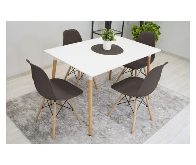 Scaun stil scandinav, Mercaton, Osaka, PP, lemn, cafeniu, 46x54x81 cm