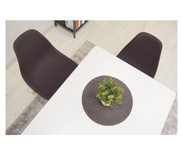 Scaun stil scandinav, Mercaton, Osaka, PP, lemn, cafeniu, 46x54x81 cm