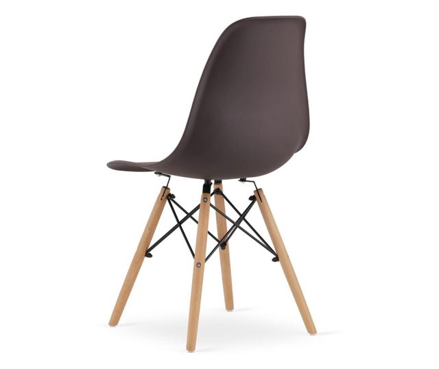 Scaun stil scandinav, Mercaton, Osaka, PP, lemn, cafeniu, 46x54x81 cm